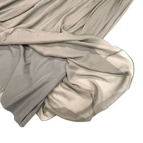 J. CREW Long Silk Chiffon Dress in Gray